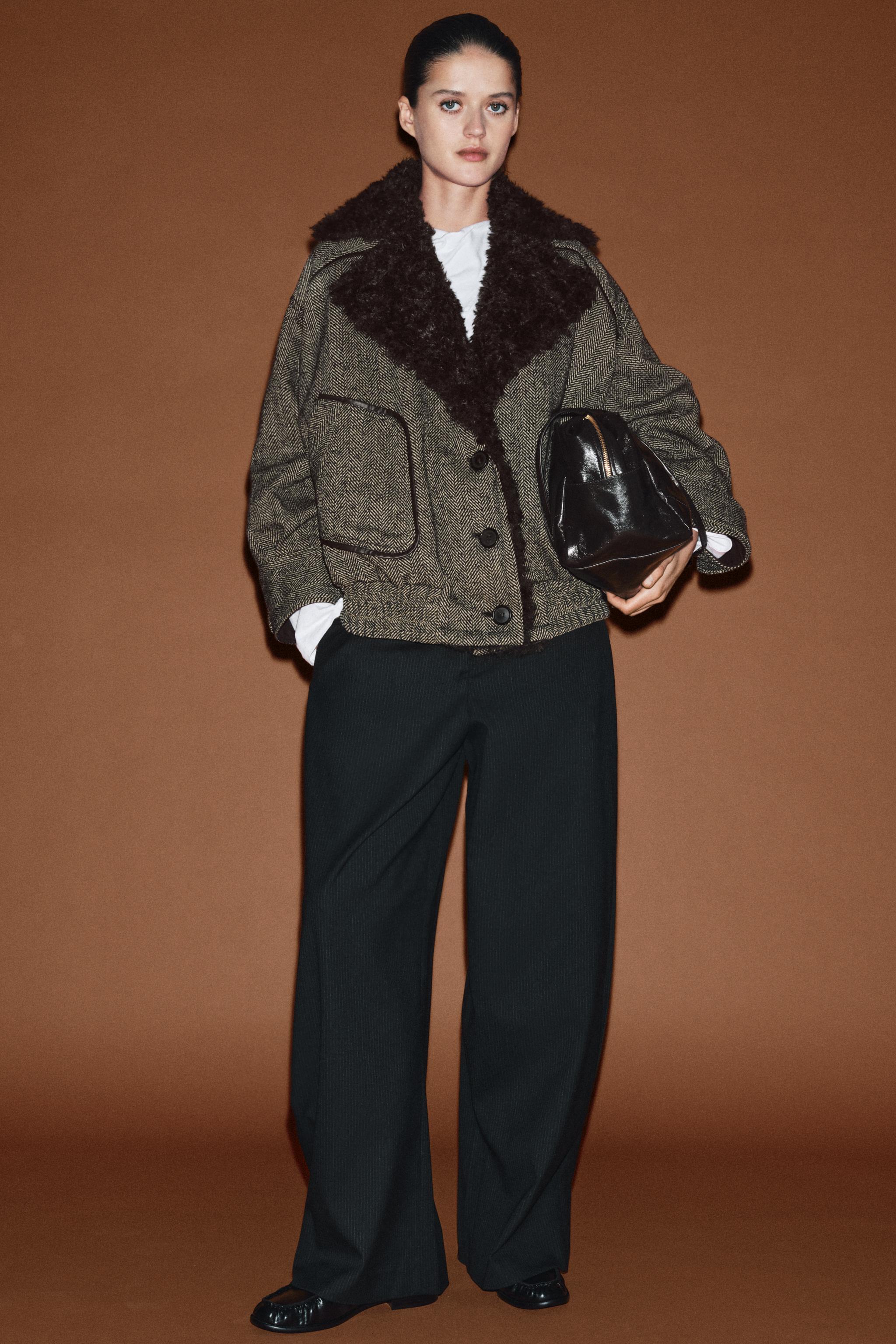 PINSTRIPE PLEATED PANTS ZW COLLECTION